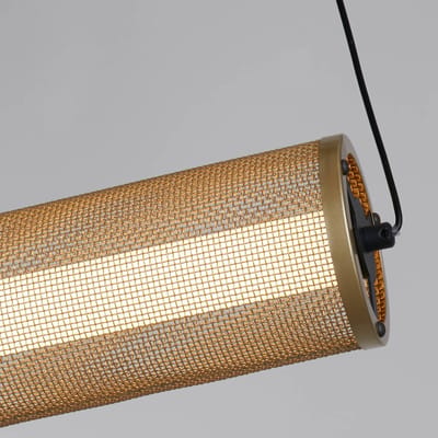 Searchlight Thread LED hanglamp, goudkleurig, dimbaar in 3 stappen, staal
