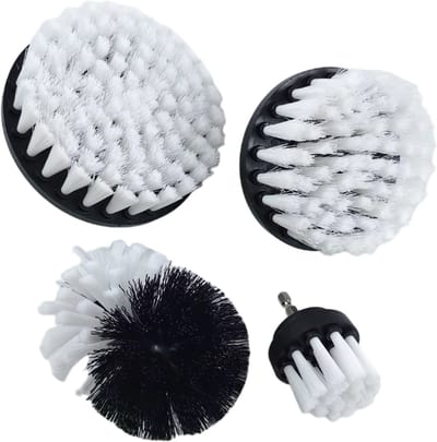 CRIJNS – Carpet Drill Brush Set x4 – Medium – White