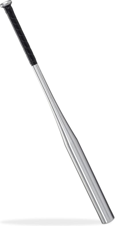 baseballknuppel aluminium - 34 inch/86 cm - antislip handvat - softbal knuppel - licht - zilver