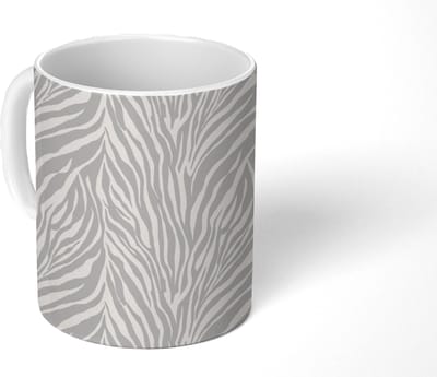 Mok - Koffiemok - Zebra - Motief - Grijs - Mokken - 350 ML - Beker - Koffiemokken - Theemok