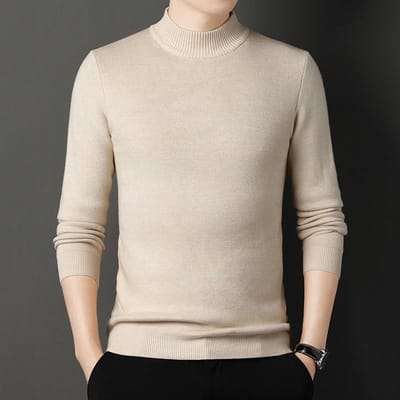 Pull Homme Mi-col Automne Hiver Épais Chaud Jeune Homme et Homme d'Âge Moyen Couleur Unie Pièce Unique Velours Sous-vêtement 4XL gray