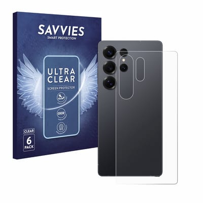 Savvies - Screenprotector voor Samsung Galaxy S25 Ultra Enterprise Edition (Achterkant) - Folie Beschermfolie transparant 6 Stuks