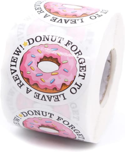 Donut Bedankstickers voor Verpakking en Verzending - 500 Stuks