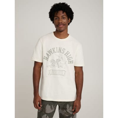 Wrangler T-shirt - Stranger Things Hawkins High Tee Marshmallow - M tot XL - voor Mannen - wit