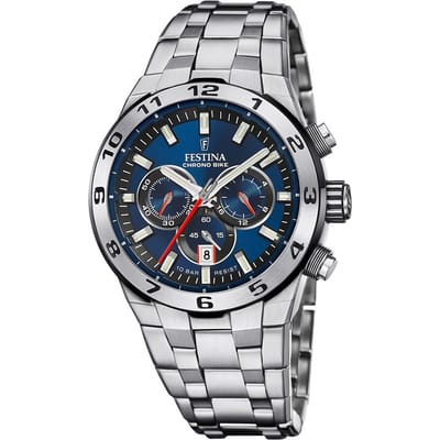 Festina F20670/1 Heren Horloge - Mineraalglas - Roestvrijstaal/Staal - Zilverkleurig - Ø 44.5 mm - Automatisch - Vouw/Vlindersluiting - 10 ATM (zwemmen)