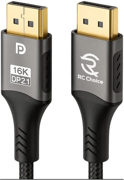 DisplayPort naar DisplayPort Kabel - 16K 120Hz - 1 Meter - Sterk en Flexibel Nylon