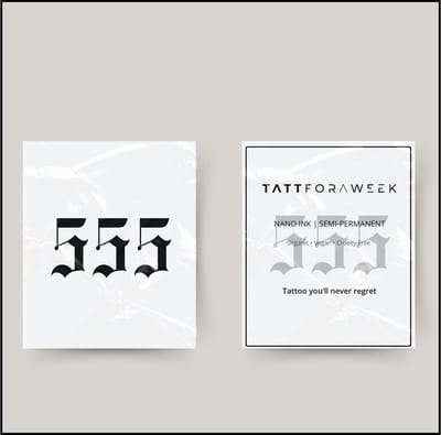Tijdelijke tattoo 555 | Neptattoo volwassenen | Tijdelijke tattoo voor volwassenen | Temporary tattoo | Plaktattoos voor volwassenen | Neptattoos | Probeer zorgeloos een tattoo | tattforaweek