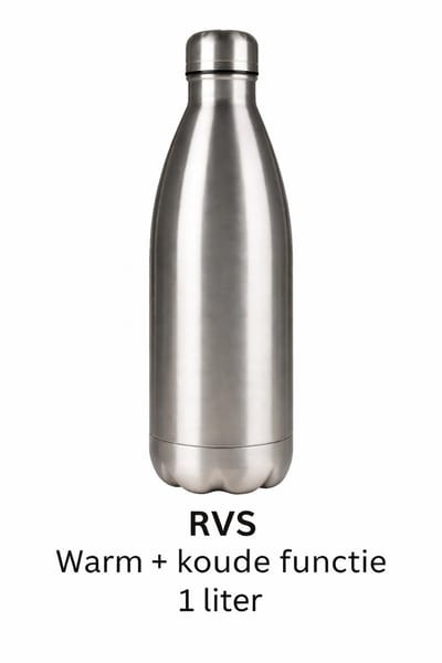 Gusta XXL Grote Drinkfles 1 Liter 1000ML! - RVS Isoleerfles - BPA Vrij - Dubbele wand - 12 Uren Warm - 24 Uren Koud - Thermosfles