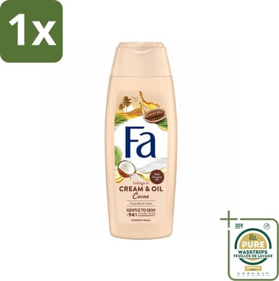 1 x Fa - Cream & Oil Cacao - Douchecrème - Cacaoboter Met Kokosolie - 250 ml- Douchecrème - Cacaoboter - Kokosolie - Huid Verzorging - Hydratatie