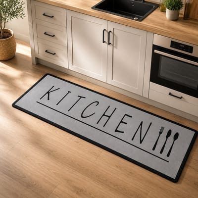Kadirelli - Keukenloper Kitchen - Grijs - 80x200 cm - Vloerkleden - Keuken Tapijt - Keukenmat - Loper Tapijt - Loper Vloerkleed