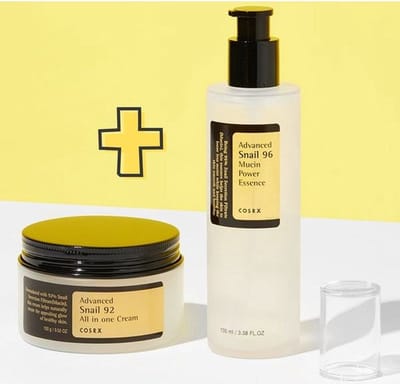 COSRX Combi Set: Advanced Snail 92 All In One Cream 100ml & Advanced Snail 96 Mucin Power Essence 100ml- Snail Collection COSRX- Korean Beauty- Award Winning- Ordinary Skincare Routine- Glowy Radiant & Hydrating- Gezichtsverzorgingset