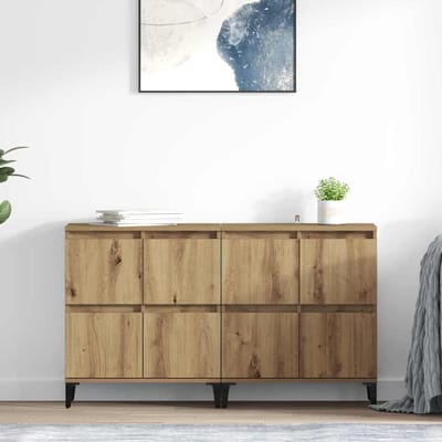 vidaXL - Dressoirs - 2 - st - Artisan - Eiken - 60 - x - 35 - x - 70 - cm - Bewerkt - hout