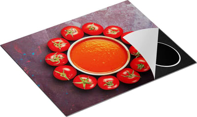 Chefcare Inductie Beschermer Tomatensoep met Tomaten eromheen - 65x50 cm - Afdekplaat Inductie - Kookplaat Beschermer - Inductie Mat