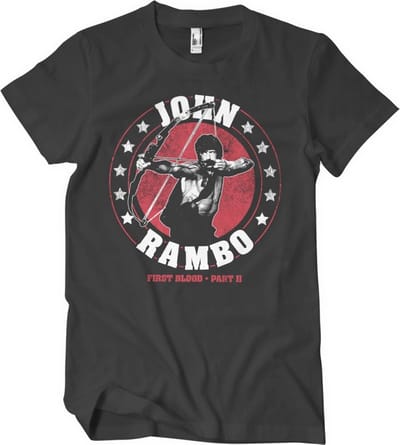 Rambo Heren Tshirt -S- John BOW Zwart