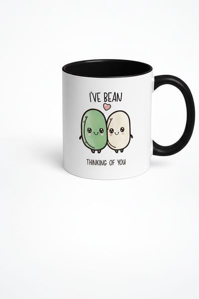 Mok I'VE BEAN THINKING OF YOU | Lieve Bonen Cartoon | Grappige Pun Cadeau Mok
