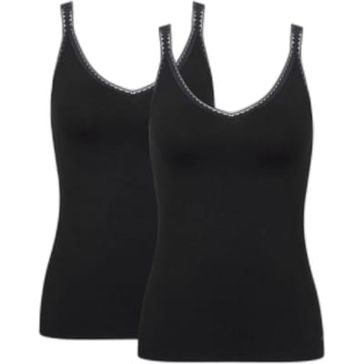 Sloggi dames hemd Basic GO shirt 2-packSloggi dames hemd Basic GO smalle band 2-pack  - L  - Zwart