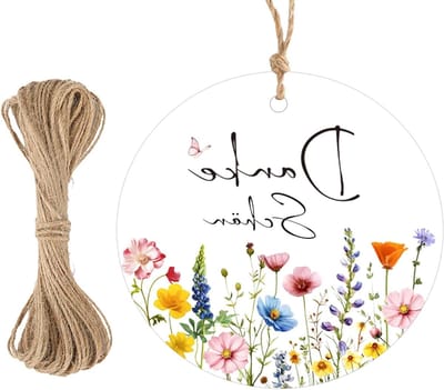 Mooie ronde cadeau-tags van 5,5 cm met jute koord, set van 50 stuks voor feestelijke gelegenheden