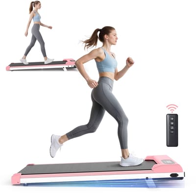 3-in-1 opvouwbare loopband - loopband - elektrisch loopkussen - 8% helling - 1-8 km/u - 2,5 pk motor - 38.5 cm breed oppervlak - afstandsbediening - LCD-scherm - 130 kg draagvermogen - Roze