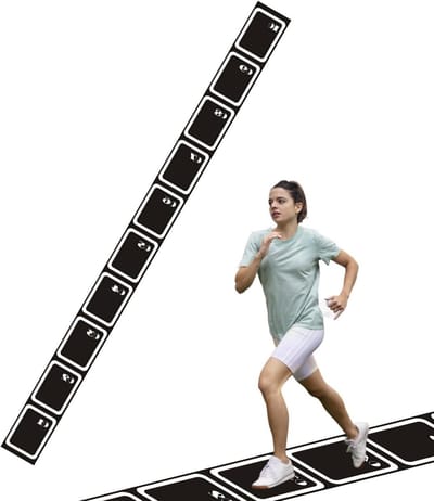 Behendigheidsladder - Trainingsladder Voetbal - Snelheidstraining Verbeteren - Antislip Sportontwerp - 450x34cm - Veelkleurig