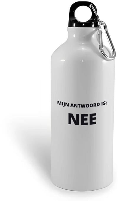 Hacebo® - mijn antwoord is nee waterfles - Collega - cadeau collega - cadeau - kantoorhumor - grappige cadeau - water fles - 400ML