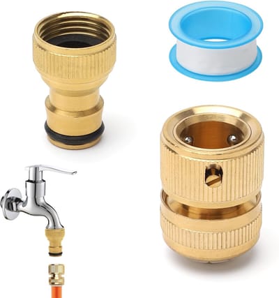 Messing Slangconnector voor Tuin, Kraanadapter 1/2 Inch, Waterstop Slang, Koppeling voor Keuken en Tuin, Duurzaam en Betrouwbaar