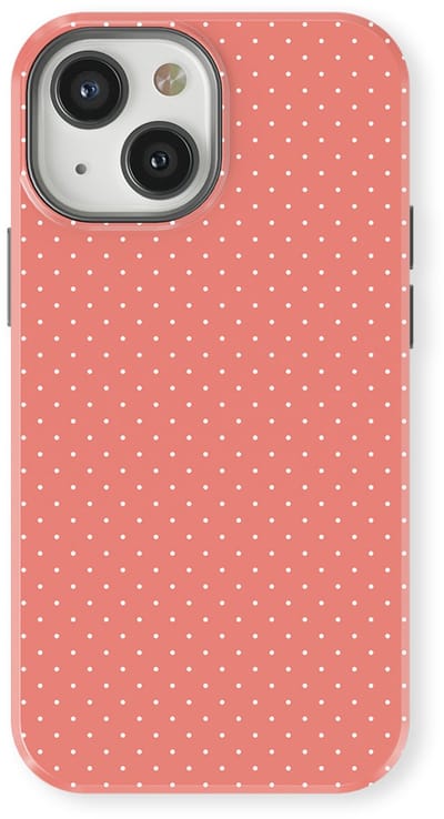 Micro Dots Tough Hoesje geschikt voor iPhone 13 Mini | Geschikt Voor Mag | Stippen Motief Backcover geschikt voor iPhone 13 Mini Soft Coral
