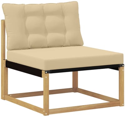 vidaXL - Buiten - Midden - Sofa - met - kussen - Wit - 79 - x - 83 - x - 73 - cm - staal