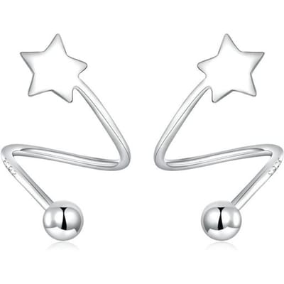 925 Sterling Zilver Ster Hart Stud Oorbellen Schroef Kleine Oorbellen voor Vrouwen Minimalistische Mode Sieraden white