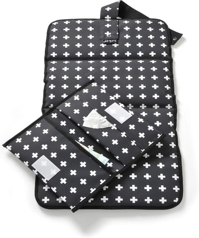 Verschoningsset Baby - Luieretui Matje - Onderweg Luiers - Compact Opvouwbaar - 35 x 17 cm - Zwart