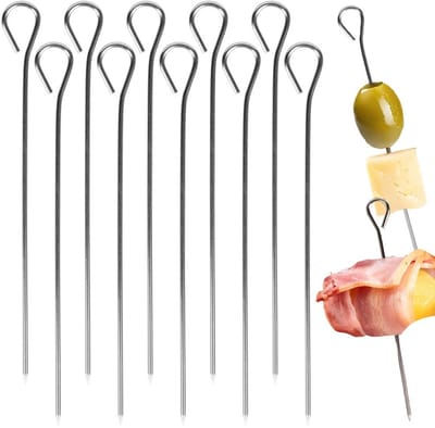 Orion - Keuken Igle Set - Roestvrij Stalen Spiesen - 10 cm - 10 Stuks