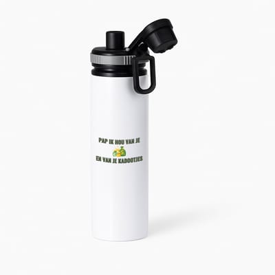 Hacebo® - pap ik hou van je en van je kadootjes waterfles met draaidop grijs - vader met veel geld - vader cadeautjes - vaderdag - verjaardagscadeau - verjaardag - cadeau - geschenk - kado - gift - vader artikelen - water fles - 850ML
