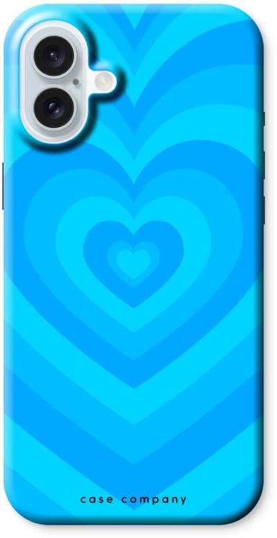 Case Company® - Hoesje geschikt voor iPhone 16 Plus hoesje - Hart Blauw - Tough Case - Maximale Bescherming alle Kanten en Schermrand