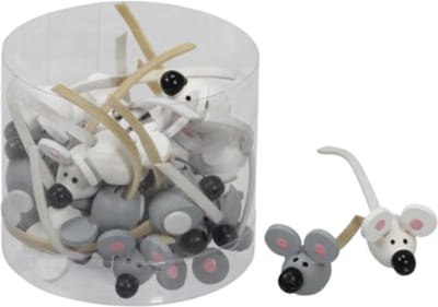 Tube 24 Mouse Stickers Grey/white 2 Cm