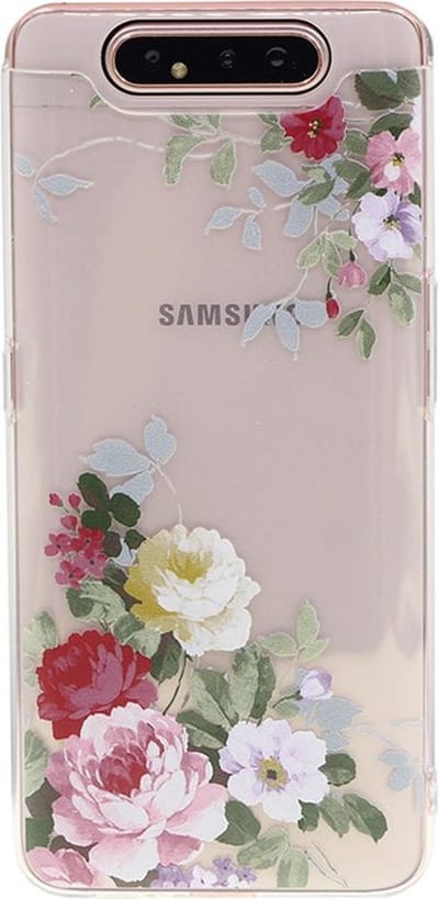 Shop4 - Geschikt voor Samsung Galaxy A80 Hoesje - Zachte Back Case Bloemen Gekleurd