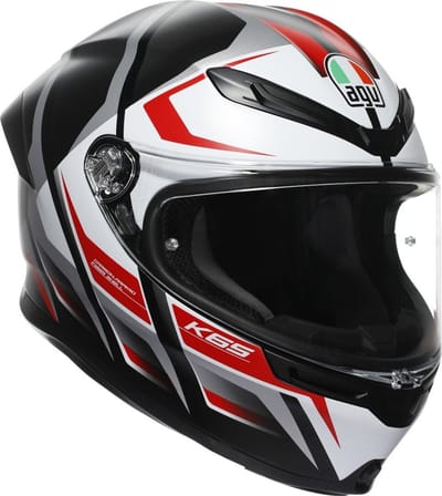 AGV K6 S Karve Mat Zwart Rood Wit Integraalhelm - Helm