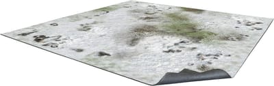 Gaming Mat - Speelmat Neopreen - Tabletop Gaming - Winter Sneeuwlandschap - 90 cm x 90 cm - Wit Grijs Blauw