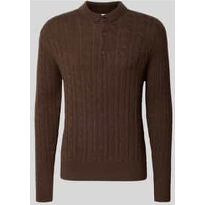Gebreide pullover van linnenmix met polokraag