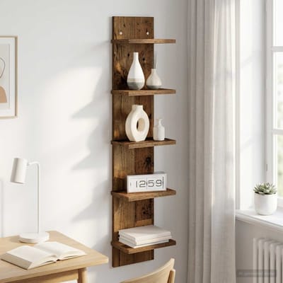 vidaXL - Wandplank - Oud - hout - 22 - x - 15 - x - 100 - cm - Bewerkt - hout