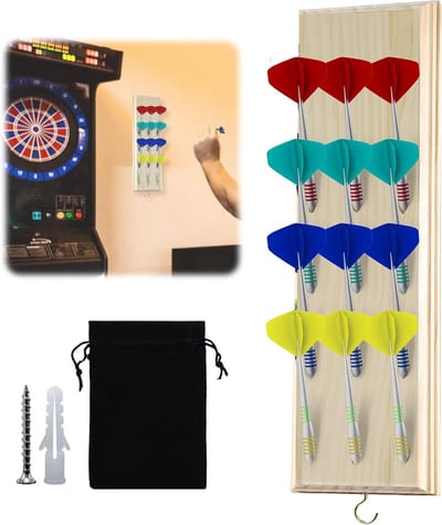 Houten Darthouder voor 12 Darts, Praktische Wandopslag, Geschikt voor Elke Dartbordtype, Duurzaam en Stijlvol Design