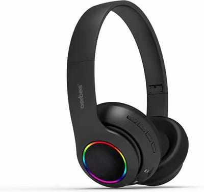Aerbes AB-D441 Bluetooth Koptelefoon – Draadloos & Bedraad – RGB Verlichting – Microfoon – FM Radio – MicroSD – Opvouwbaar – Zwart