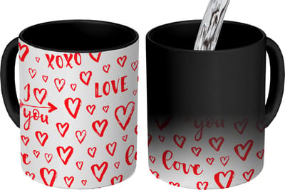 Magische Mok - Foto op Warmte Mokken - Koffiemok - Love - Liefde - Liefdes cadeau - Magic Mok - Beker - 350 ML - Theemok