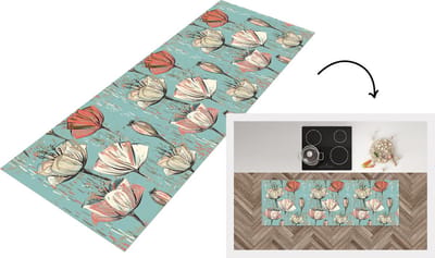 Keukenloper - Loper keuken - Vintage - Bloem - Flora - 150x50 cm - Keukenloper vinyl