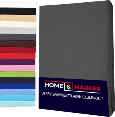 Home & Marker - Hoeslaken - Fitted Sheet - Matras Overtrek - Beddengoed - Bed Sheet - Grijs - 90x200 cm - COTSHE