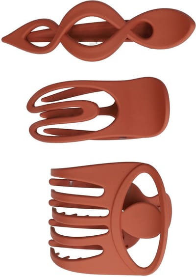Haarsoires Haarspeld Haarklemmen 8cm-11cm – XL Fantasievorm – Oranje Bruin – Set van 3 - Haarclip Klem - Hair Claw - voor Opsteken Haar - Hair Clip - Decoratieve Haaraccessoire