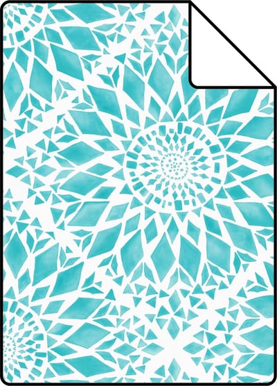Proefstaal ESTAhome behang tegelmotief turquoise - 26.5 x 21 cm - 148611-S