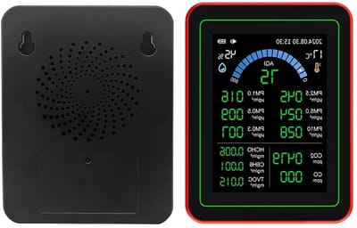 Luchtkwaliteitsmeter - Binnenlucht Tester - Omgevingsbewaking Thuis - 18 in 1 Detectie - 90x70x35mm - Zwart