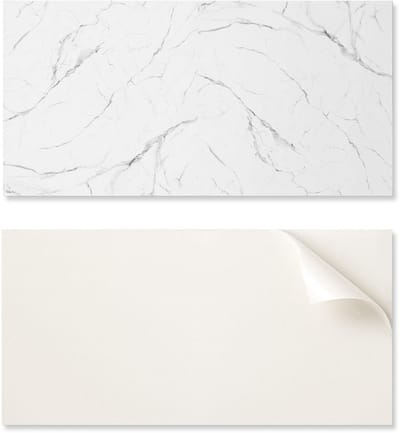 Kant-en-klaar bedrukt vinylpaneel van 100x50 cm met marmerpatroon en nerven.