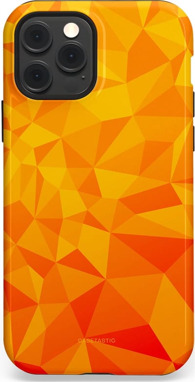 Casetastic Hoesje Geschikt voor Apple iPhone 12/12 Pro Magsafe - Stijlvolle Beschermende Duo-layer Case - Citrus Polygoon