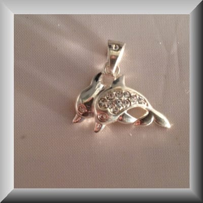Hetty'S - Dolfijn- collier zilver -met 2 dolfijnen - Zirconia's -