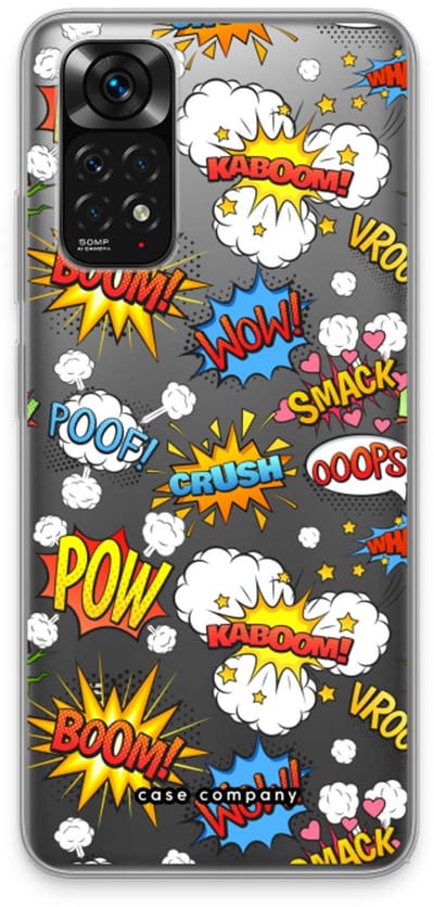 Case Company® - Hoesje geschikt voor Xiaomi Redmi Note 11 hoesje - Pow Smack - Soft Cover Telefoonhoesje - Bescherming aan alle Kanten en Schermrand